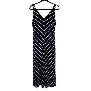 Lauren Ralph Lauren Dress Women’s Size 10 Black and White Striped Maxi